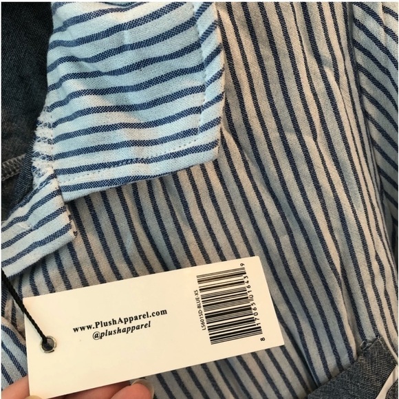 Plush Ultra Soft Boyfriend Striped Sleep shirt NWT - Picture 7 of 12